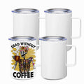 OFFNOVA 20oz customizable stainless steel tumbler set featuring 4 mugs with handles and sliding lids.