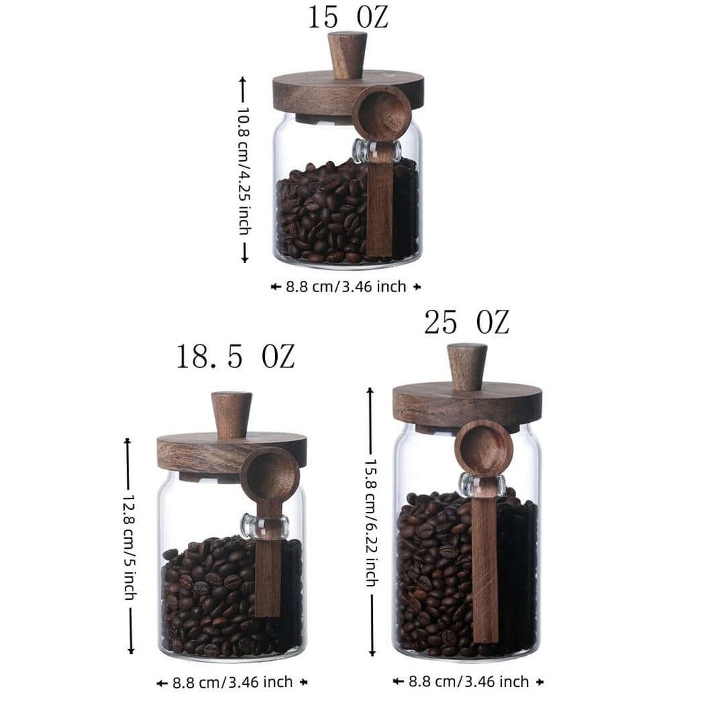 25oz glass coffee jar dimensions for pantry organization