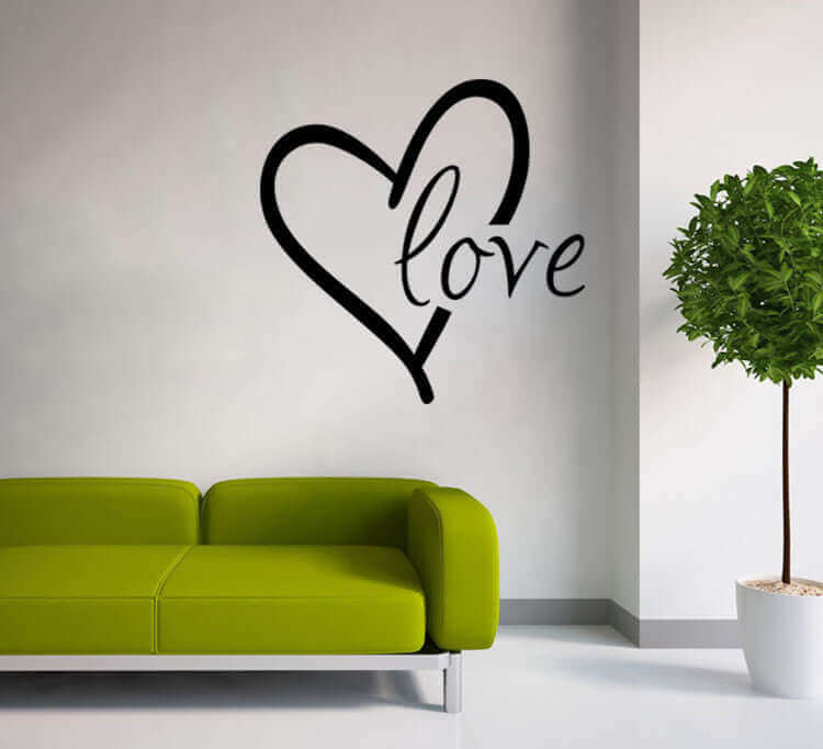 Romantic "Love Always" Floral Wall Decal - 17x17" Carved Vinyl Sticker for Bedroom & Living Room Decor