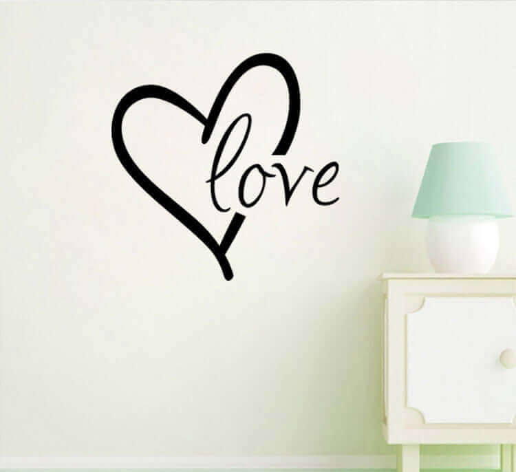 Romantic "Love Always" Floral Wall Decal - 17x17" Carved Vinyl Sticker for Bedroom & Living Room Decor