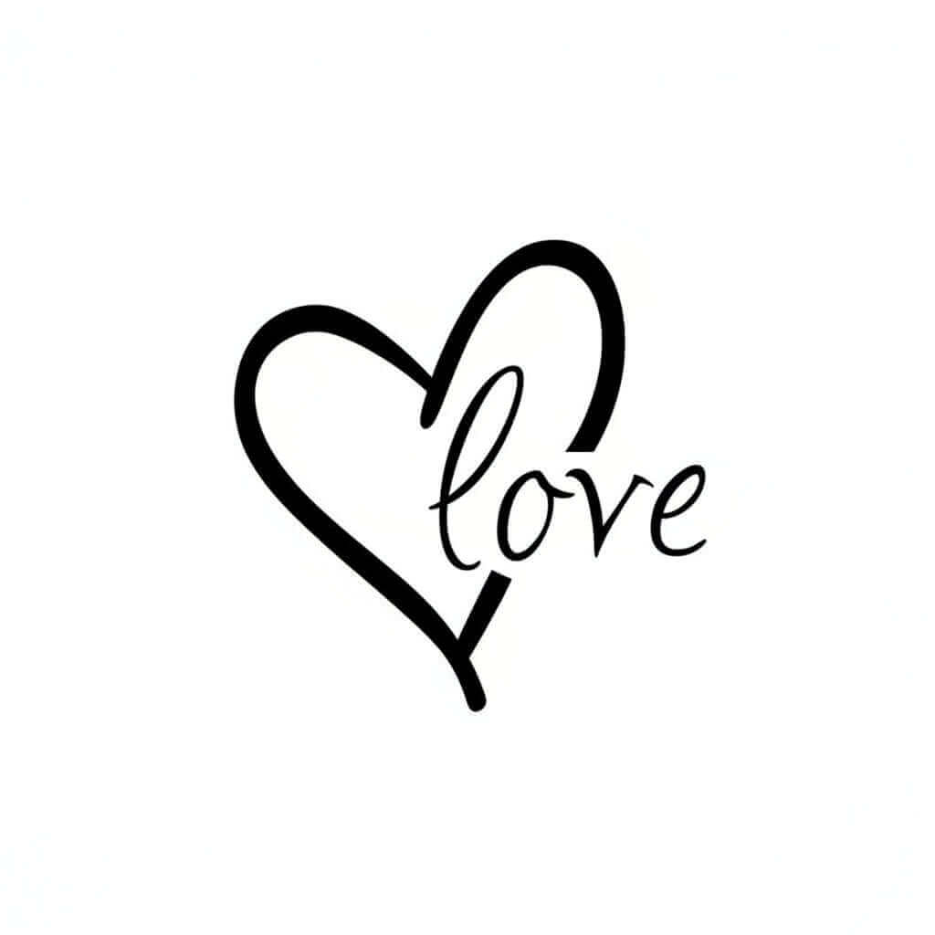 Romantic floral heart wall sticker Love Always 17x17 inch