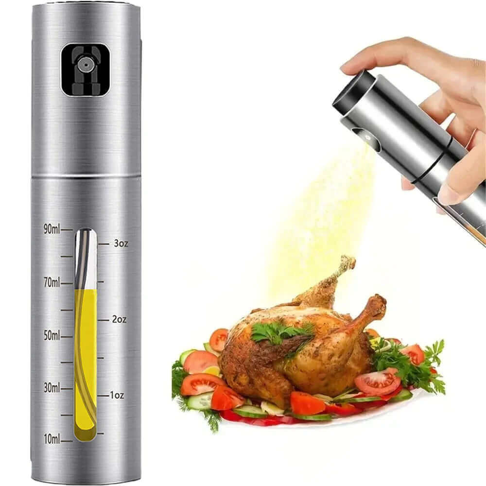 One-handed operation push type oil dispenser for kitchen gadgets