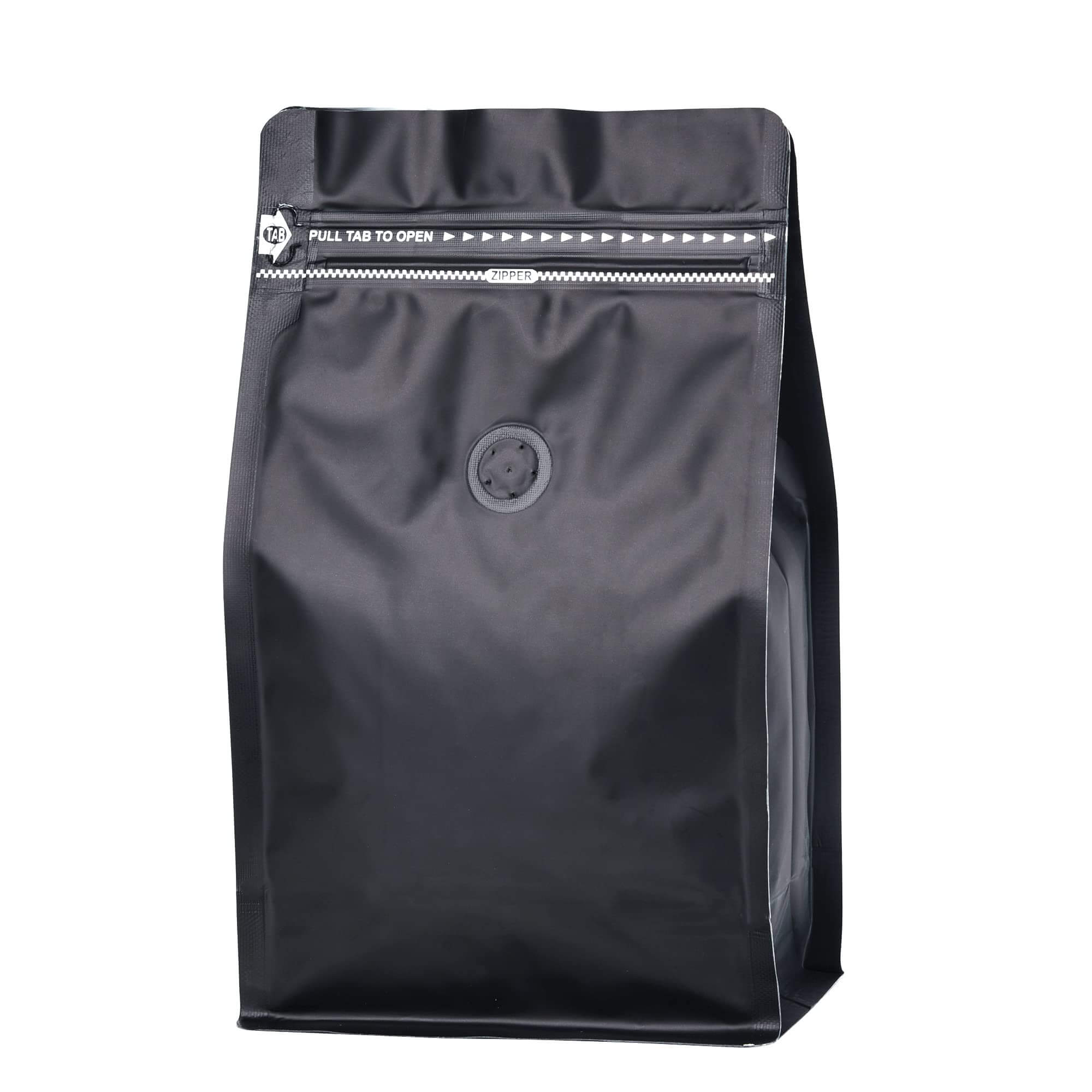 50-pack of FreshSeal matte black coffee storage pouches with built-in degassing valves and zippers.