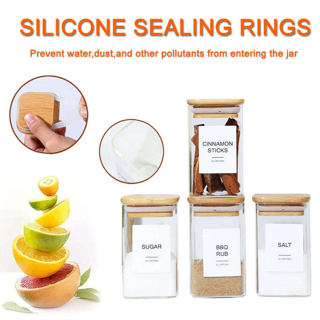 Durable borosilicate glass spice jar with 120 degree heat resistance
