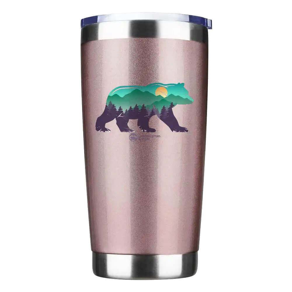 Bear 20oz Insulated Stainless Steel Tumbler - Vacuum Sealed Travel Mug with Splash-Proof Lid - Hot & Cold Beverage Cup