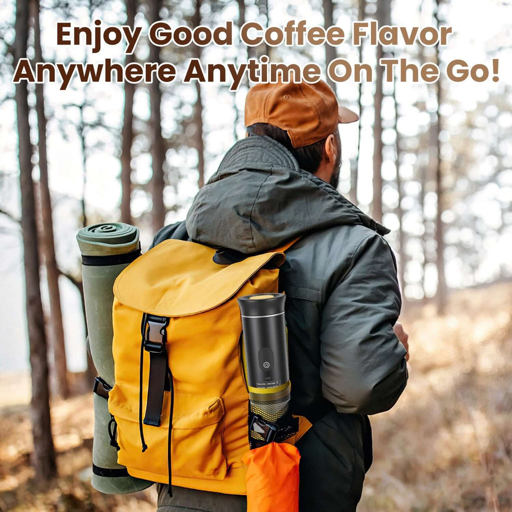 3-in-1 Self-Heating Portable Espresso Machine | 20 Bar Travel Maker for Capsules & Ground