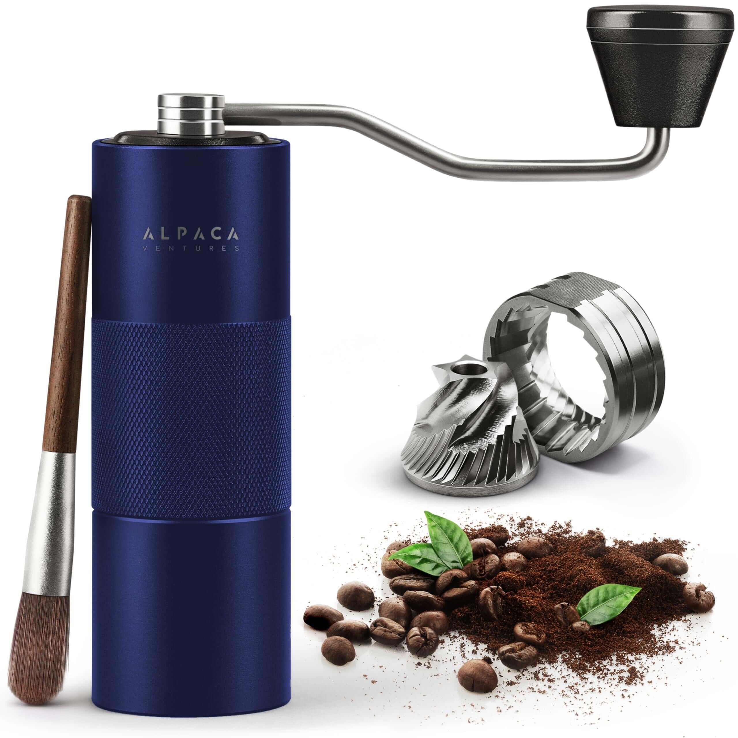 EasyGrind professional manual coffee grinder with 420 stainless steel conical burrs
