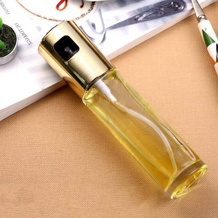 100ml Glass Oil & Vinegar Spray Bottle - Leak-Proof Mist Sprayer for Cooking, Salads & BBQ - Stainless Steel Cap