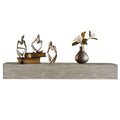 72" rustic solid wood fireplace mantel with decor, showcasing wood mantel design for stylish living spaces.