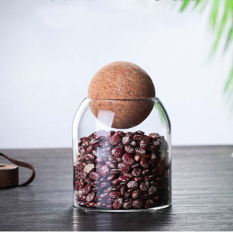 Set of 3 Minimalist Borosilicate Glass Food Storage Jars | 25oz Canisters with Bamboo Lids