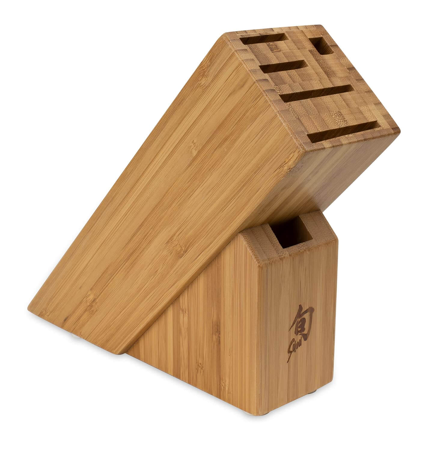 Shun Slimline 6-slot genuine bamboo knife block for professional kitchen organization