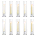 10-piece crystal hurricane taper candle holders set 11.8 inches tall clear glass