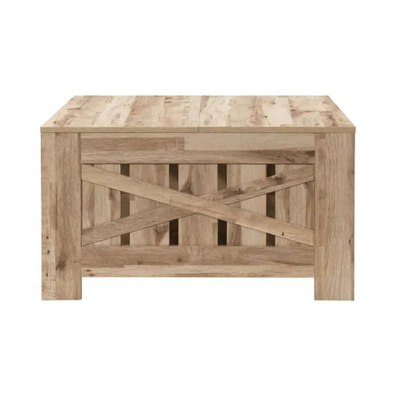 Black Oak Square Coffee Table – Modern Rustic Centerpiece – Durable Engineered Wood Living Room Table