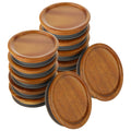 12-pack premium acacia wood mason jar lids for pantry organization