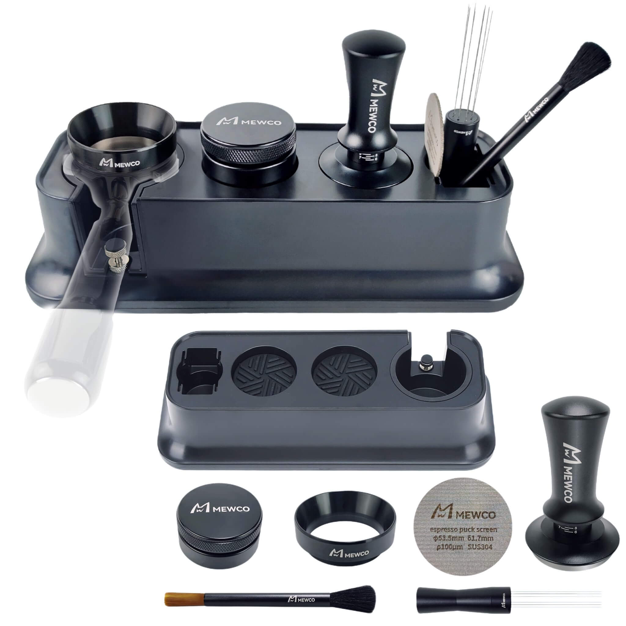 Complete 7-piece barista pro espresso accessory kit for 54mm portafilters