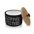 LVACODV large wooden coffee filter holder in a sleek black finish for professional coffee bar organization