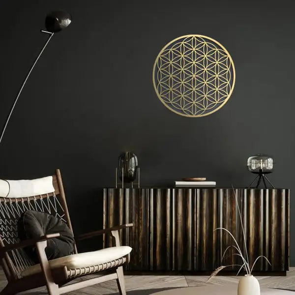 16 inch diameter round metal spiritual wall decor for home aesthetic
