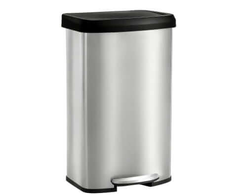 Large 21 Gallon (60L) Stainless Steel Garbage Can With Soft Close Lid & Foot Pedal, fingerprint-proof design.