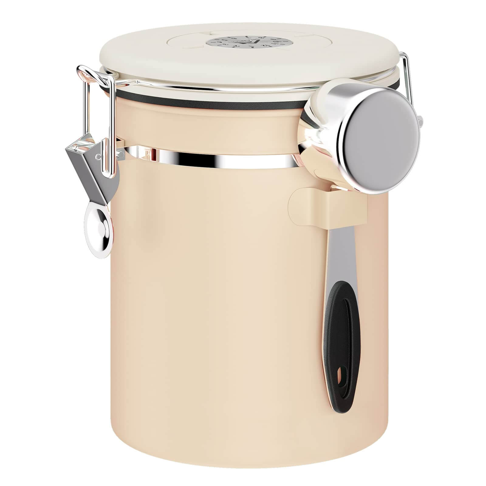 ShanSon Elite 22oz coffee vault in a sophisticated brown stainless steel finish with a date tracker lid.