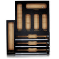 6-slot bamboo kitchen bag organizer and wrap dispenser with sliding cutters