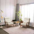 Minimalist off-white leisure chair in a cozy living room setting