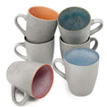  BTaT set of 6 assorted 12oz ceramic coffee mugs in a sophisticated matte white finish.