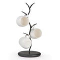  Midnight Mug Tree Stand in a sleek black leaf design with a wood finish base for coffee station organization