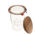 EcoClear Mold Jars 743 featuring the authentic Weck wide-mouth glass design and wooden lid
