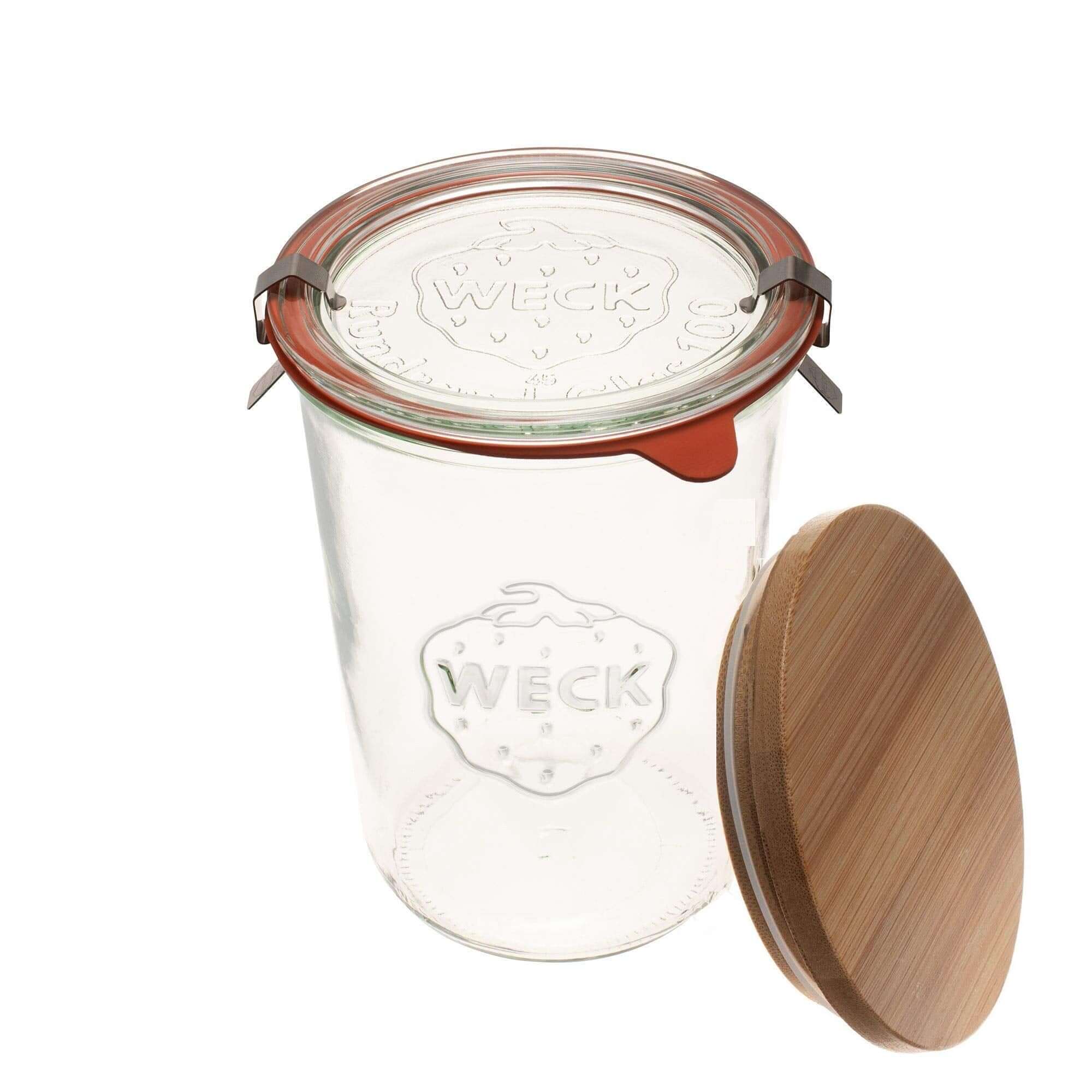 EcoClear Mold Jars 743 featuring the authentic Weck wide-mouth glass design and wooden lid