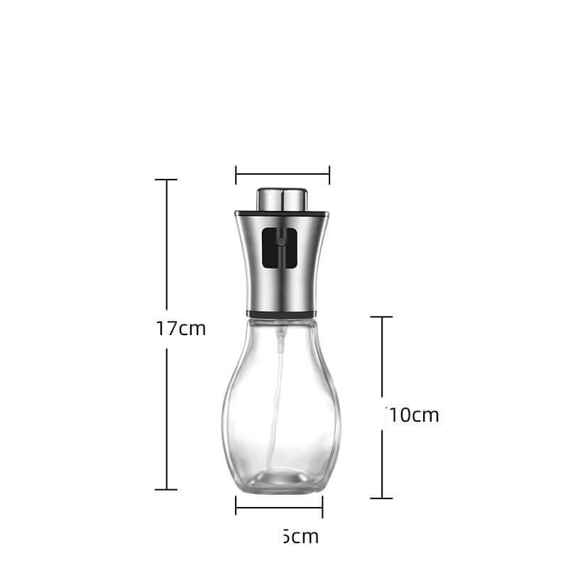 Premium glass oil and vinegar dispenser bottle with stainless steel leak-proof pourer, ideal for kitchen use.