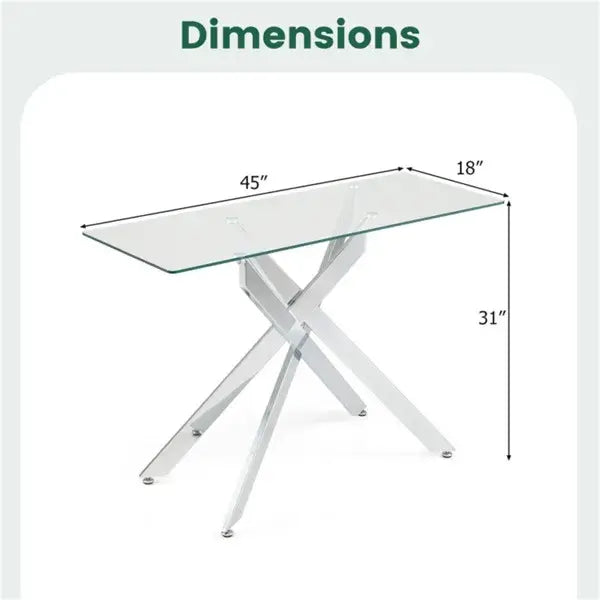 8mm thick tempered safety glass console table top with rounded corners