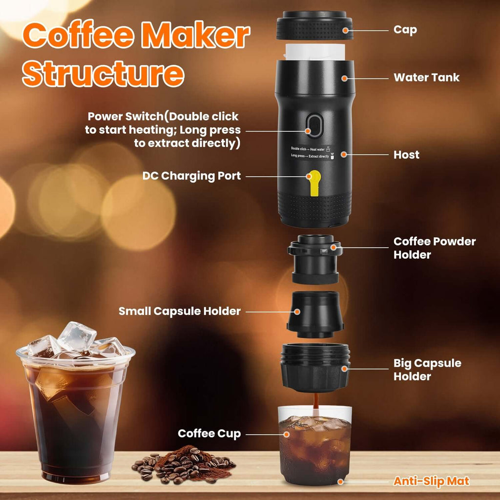 Food-grade 304 stainless steel interior for pure coffee flavor