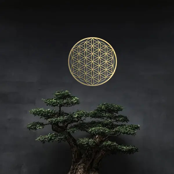 Sturdy iron floral wall art with seamless one-piece life flower lotus pattern