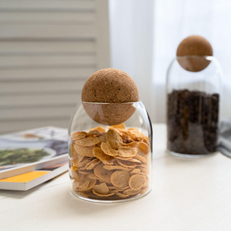 Set of 3 Minimalist Borosilicate Glass Food Storage Jars | 25oz Canisters with Bamboo Lids