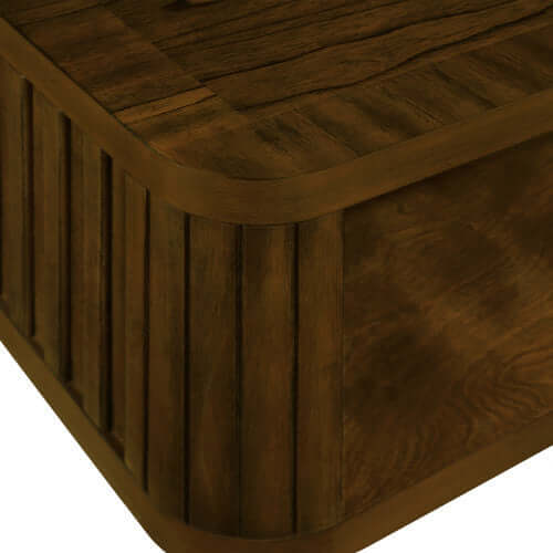 41.5" Rectangular Wooden Coffee Table – Pine & Solid Wood Centerpiece – Mid-Century Modern Design in Walnut | Sip & Sort