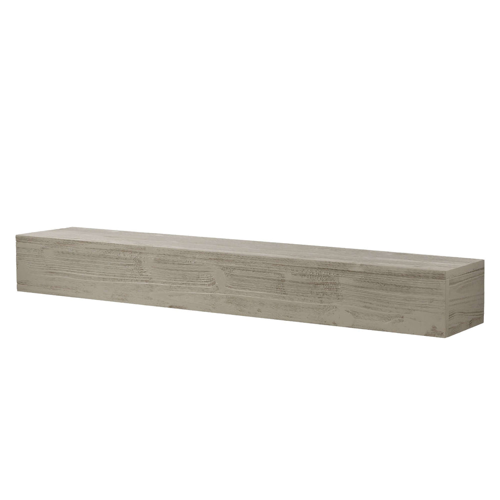72" rustic solid wood mantel, floating wall mounted shelf, ideal for country style cedar decor.