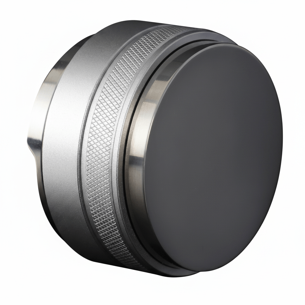 Coosigar 58mm dual head espresso tamper and distributor in silver finish for professional coffee bars.