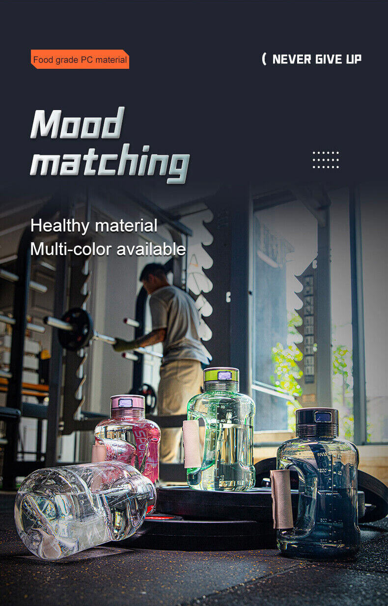 1.5L Hydrogen water generator image showcasing multi-color bottles and healthy food-grade PC material.